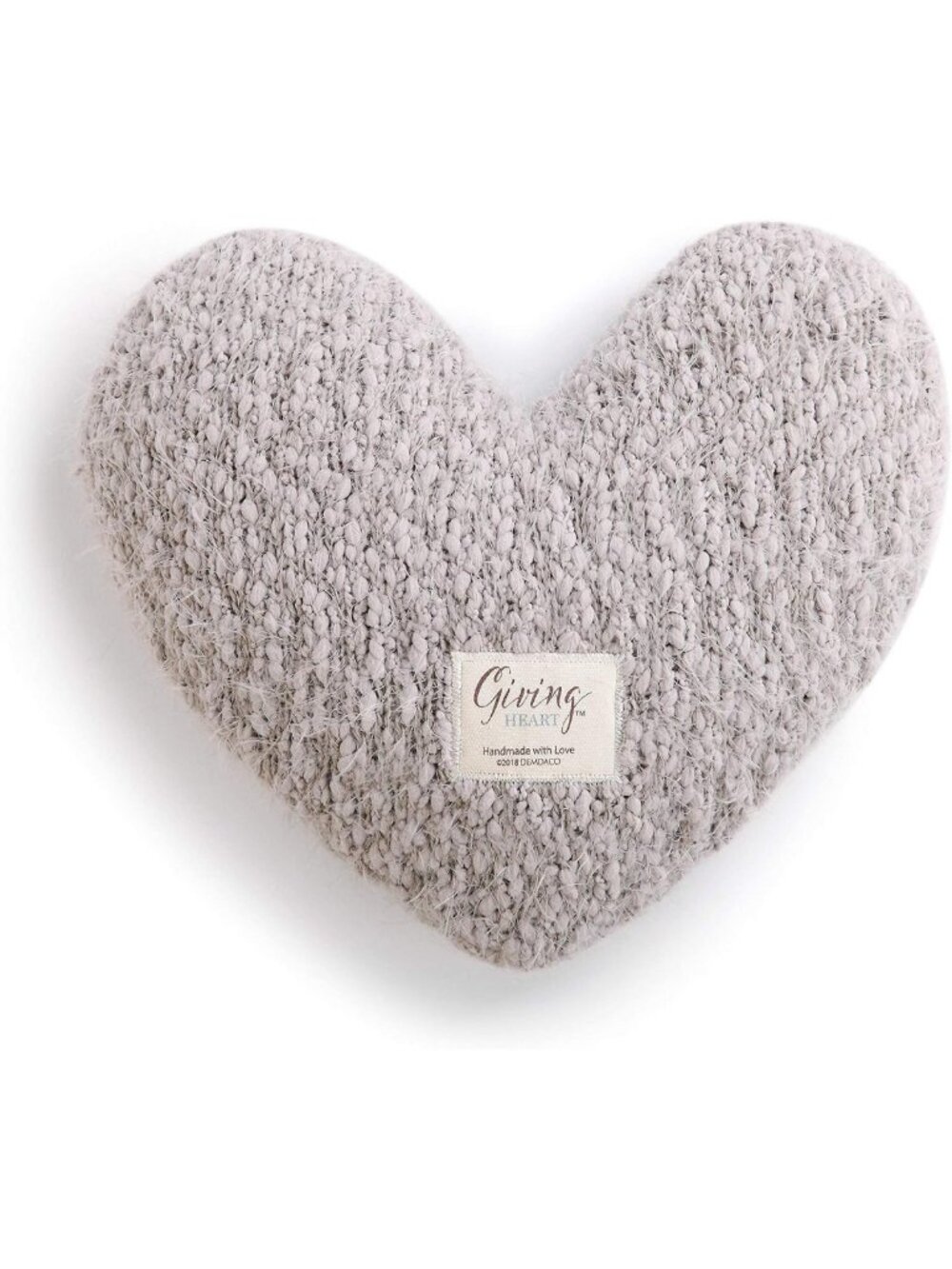 Cozy Gray Taupe Weighted Heart Pillow - Soft Decorative Throw for Bedding, Gift